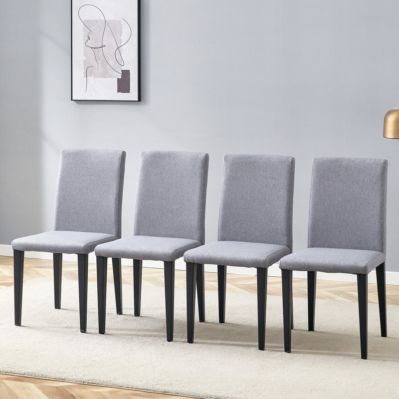Chaises de salle à manger en lin et coton (ensemble de 4)