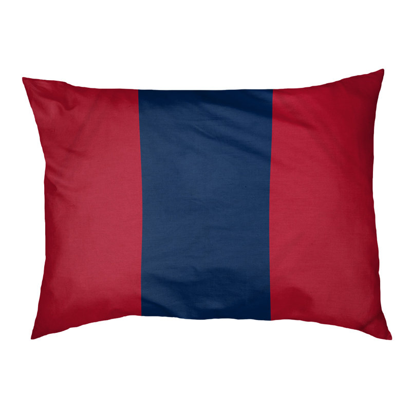 Coussin rectangulaire designer Kansas City, Moyen (L 30 po x l 40 po), Rouge / Bleu