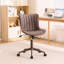 Chaise de bureau pivotante en cuir véritable avec roulettes Brionni-1029916917