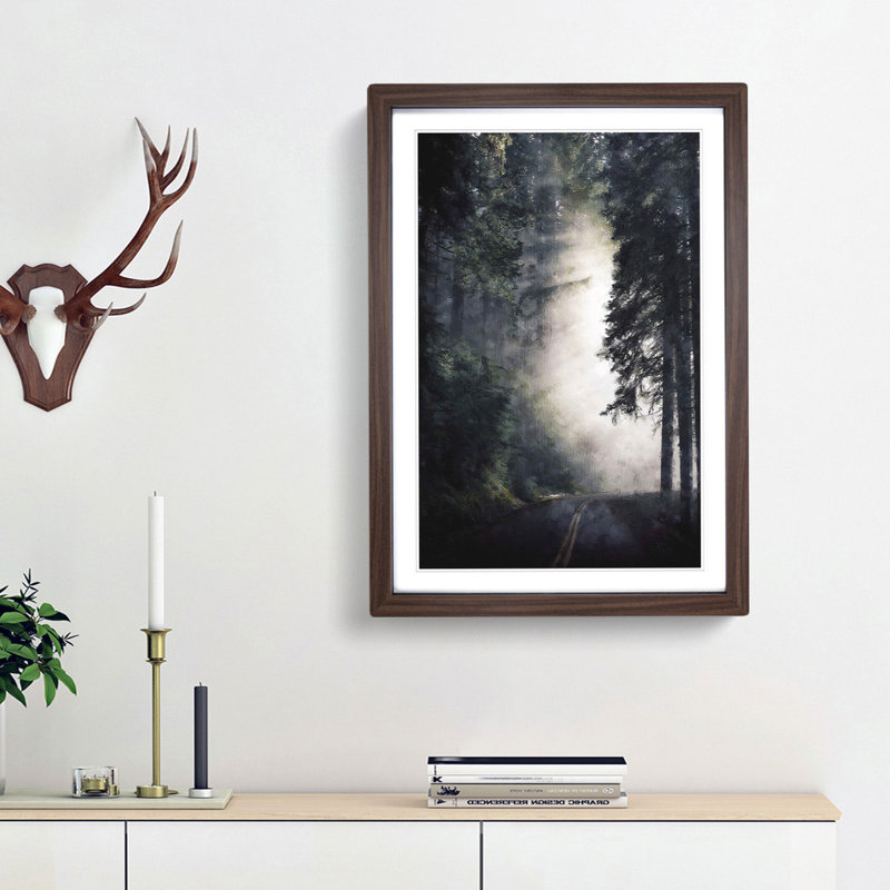 Forest Light - Picture Frame Painting Print, Walnut Framed, 87cm H x 62cm W x 2cm D