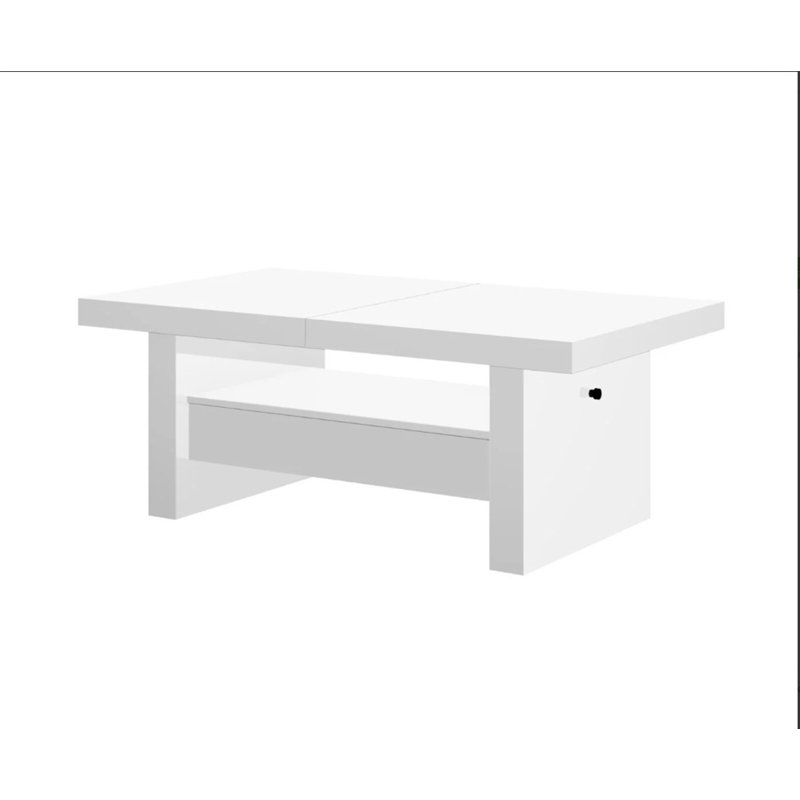 Nathale Lift Top Sled Coffee Table with Storage, White, White
