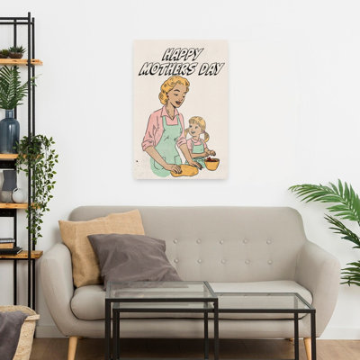 Happy Mothers Day Baking Vintage Pop Art by Nicholas - Wrapped Canvas Print