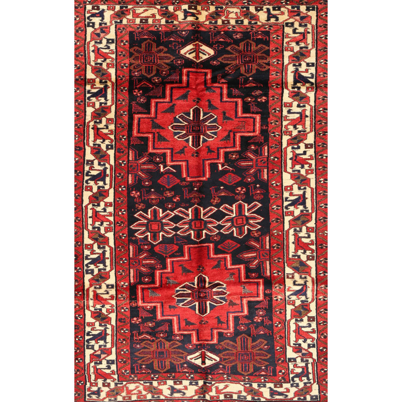 Tapis sud-ouest Mehroon / noir / bleu, Rectangle 6 pi x 9 pi