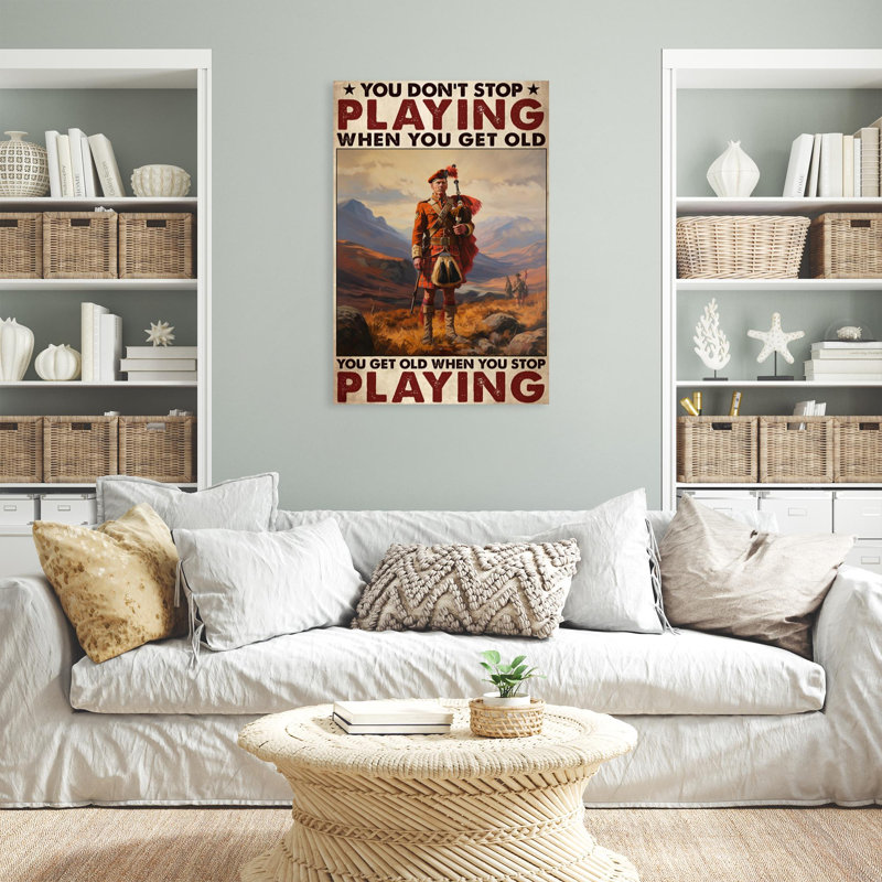 Impression sur toile «Longway When You Stop Play Bagpipes 2», H 36 po x l 24 po x P 1,25 po