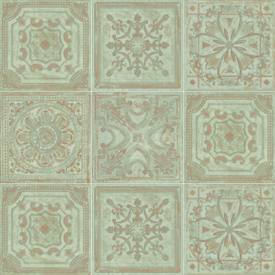 Gatsby Fitz Green 8" x 8" Tin Look 3D Wall Tile