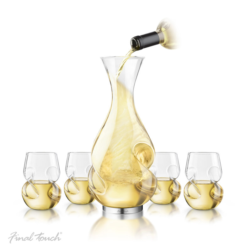 White Wine 5 Piece Decanter Set