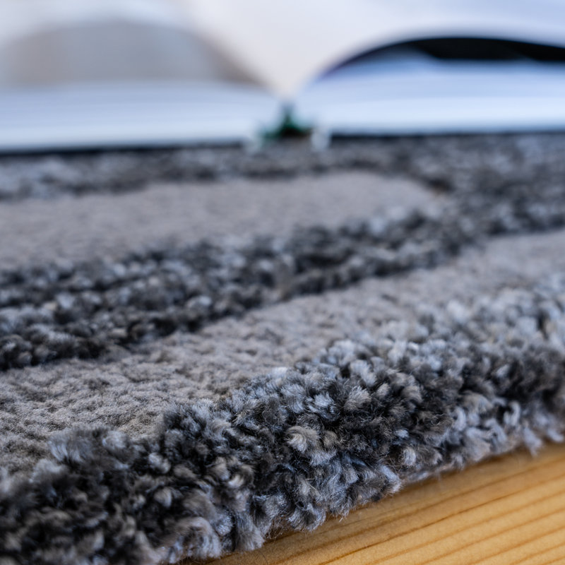 Bryasha Uni Area Rug, Rectangular 160 x 230cm, Anthracite