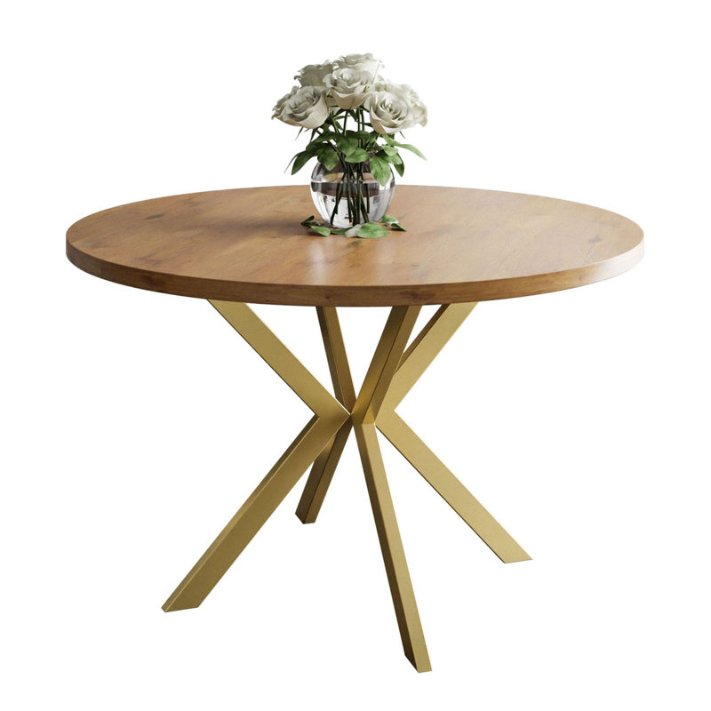 Amary Round Dining Table, 76 H x 120 L x 196 W cm, Brown