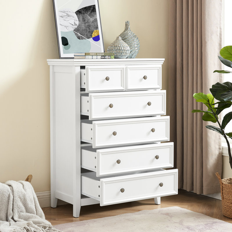 Commode de rangement 6 tiroirs blanc