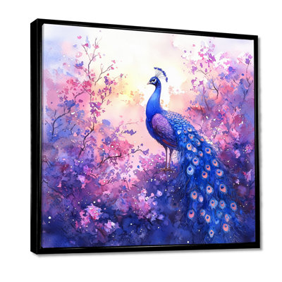 Hanshaw paon à l'aube mauve III - oiseau, art mural