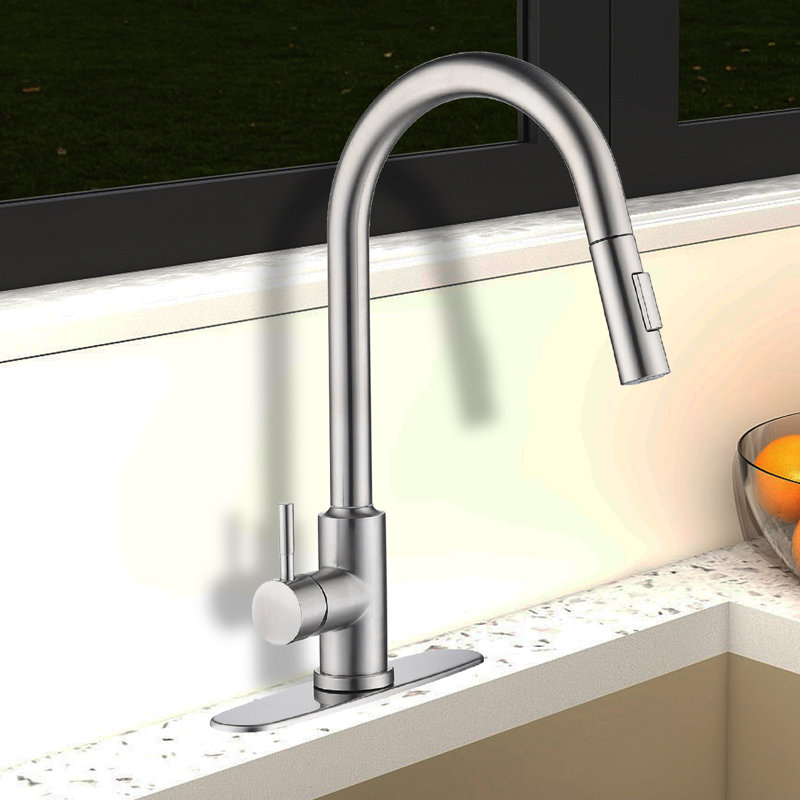 HHK HOME Pull Down Touch Kitchen Faucet, Brushed Nickel