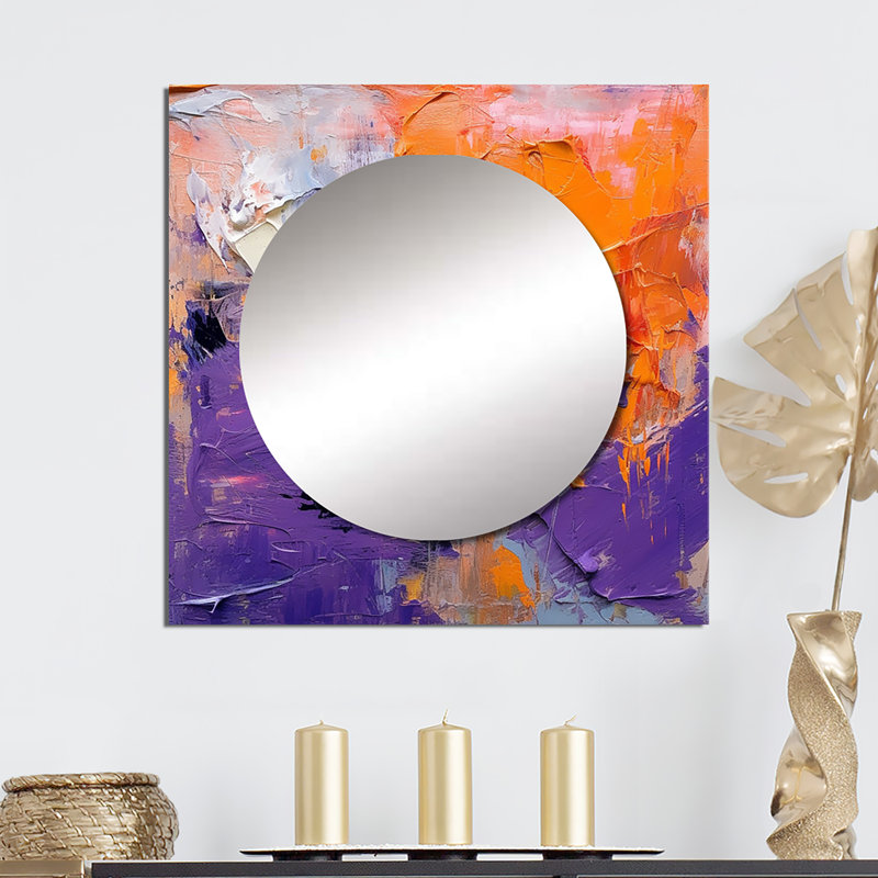 Deashia - Miroir carré abstrait mural pour chambre à coucher, 23 po x 23 po