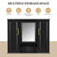 Armoire à pharmacie 36 po, armoire de rangement murale pour salle de bain, armoire murale moderne avec miroir, armoire à miroir avec 3 portes (meuble-lavabo non inclus)-2109611085