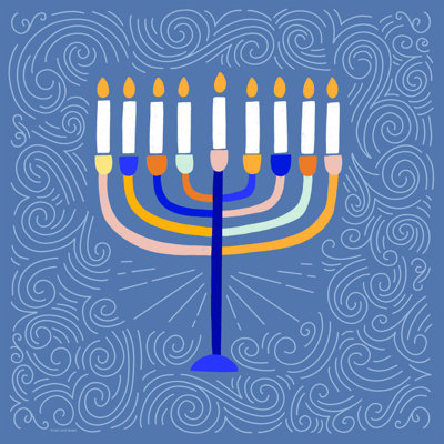 Halvar Deco Menorah - impression sur toile tendue