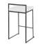 Tabouret de comptoir empilable contemporain noir avec coussin en velours blanc Fuji par Lumisource - ensemble de 2-1006853873-1006853879