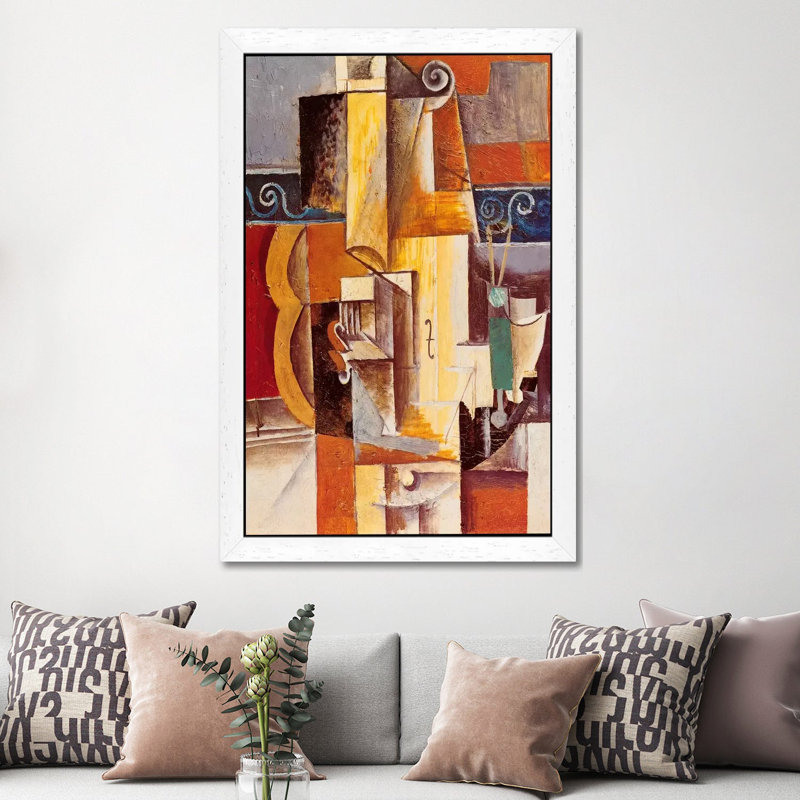 Violin And Guitar by Pablo Picasso - Wrapped Canvas Gallery-Wrapped Canvas Giclée, White Framed, 152.5 cm H x 101.5 cm W