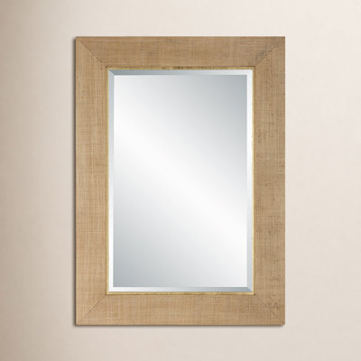 32" Grasscloth Accent Mirror