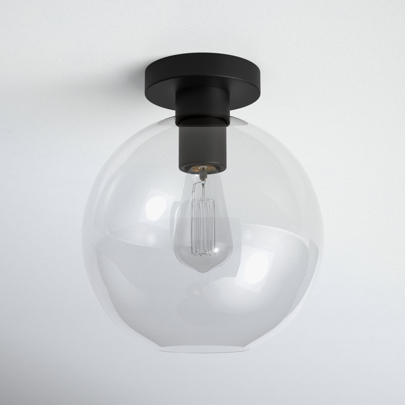 Childerley 1 - Light 10'' Simple Globe Semi Flush Mount, Black