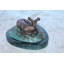 Petite statue en bronze de la collection Nifao Laer Days, signée par Robert Beeler, 6 po x 7 po x H 3 po
