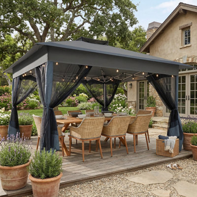 Auvent d'extérieur instantané 13 x 13 pi avec abri de jardin escamotable et abri de patio avec sac de transport portable