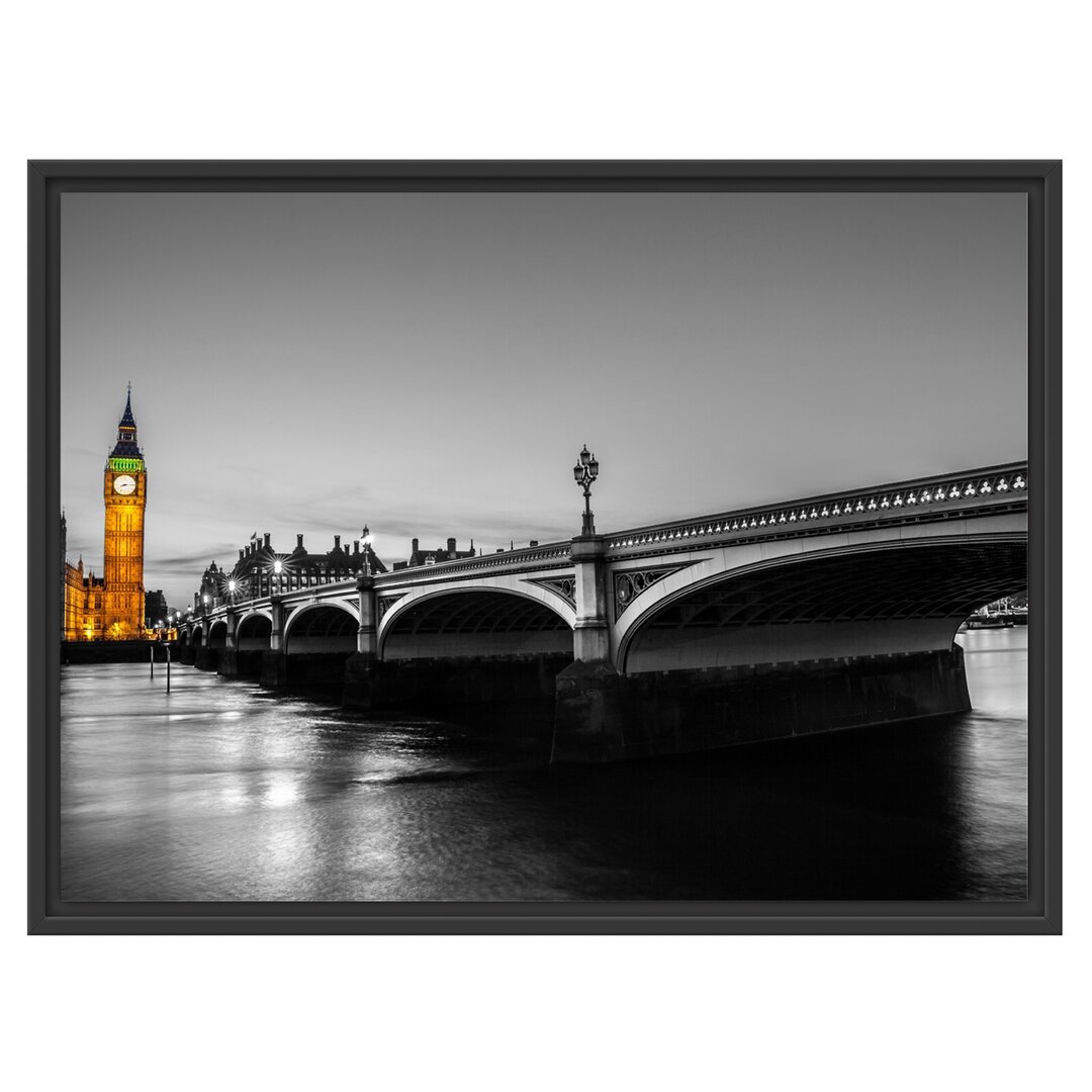 Gerahmtes Wandbild Westminster Bridge und Big Ben