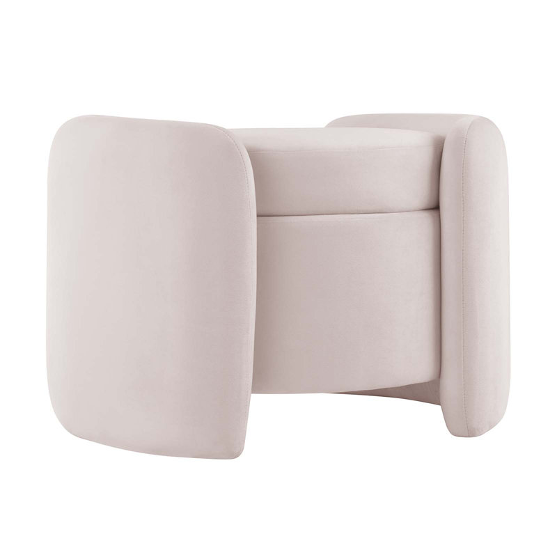 Modway Nebula Upholstered Performance Velvet Ottoman, Pink Velvet
