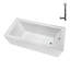 Baignoire en alcôve en acrylique blanc brillant avec drain extérieur 66 po x 32 po Streamline-101699451