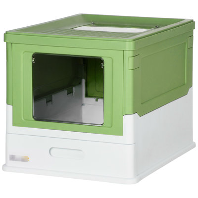 Yellowish Cat Litter Box, Odor-Blocking Design, Provides A Spacious Place For Cats, With And Tray Container, , Controls Odors, Easy To Assemble Included