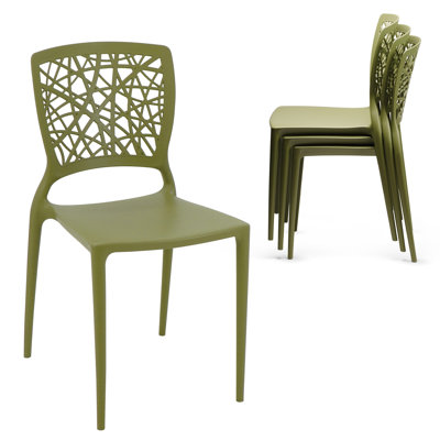 Tramontina Joana Stackable Dining Chairs – Contemporary Style Seating for Indoor or Outdoor Use