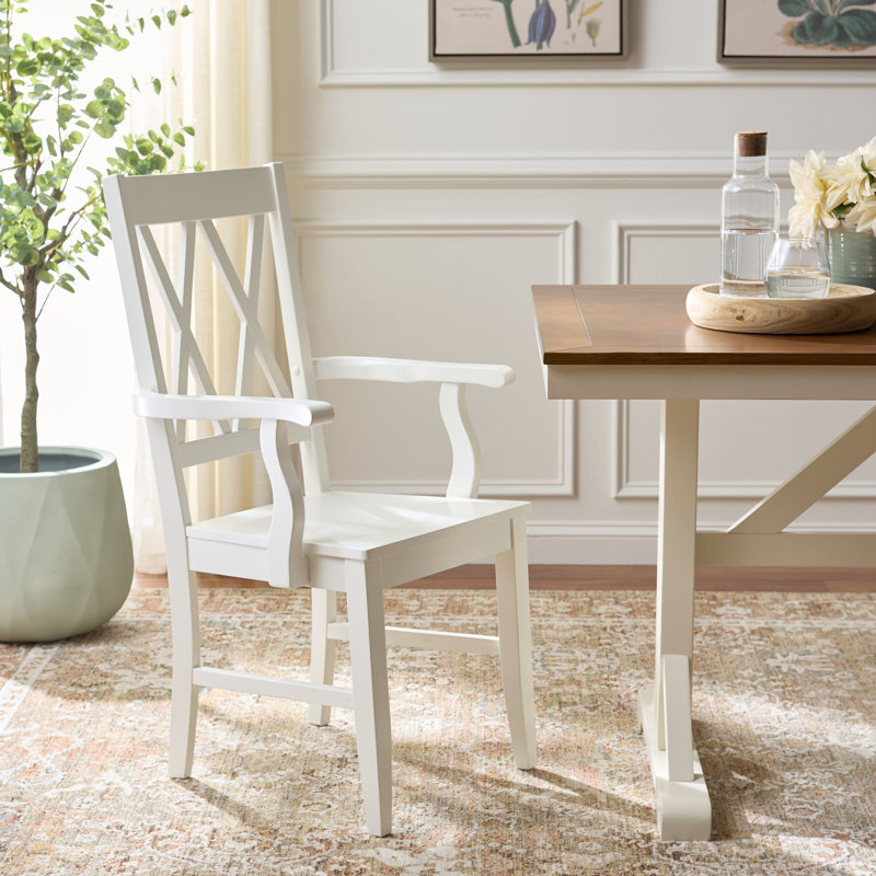 Yelena Double X-Back Arm Chair, White