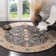 Christa Oriental Cream/Navy/Orange Area Rug