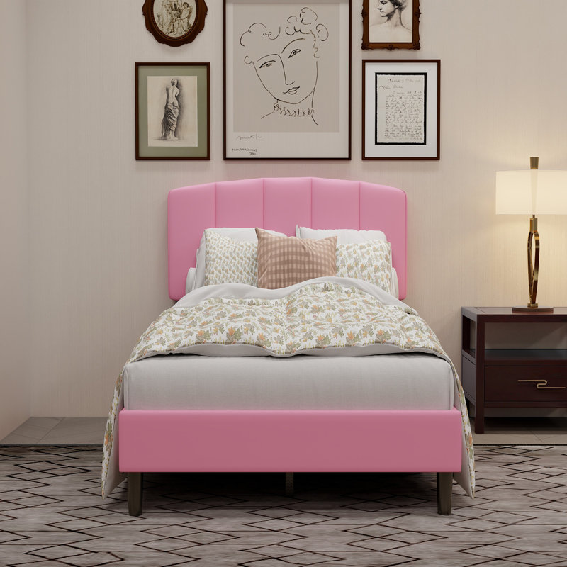 Lit tapissier standard, Rose, Simple