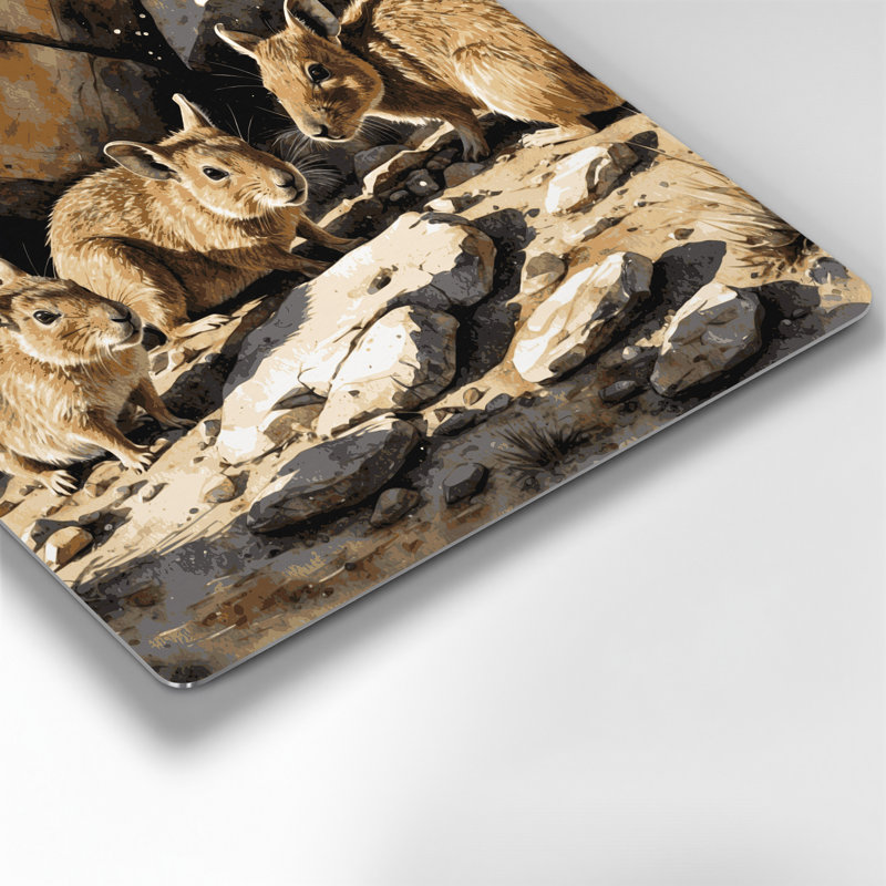 Art mural en métal Wildlife Rock Hyrax Beige, H 12 po x l 12 po