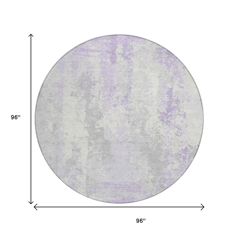 Tapis rond lavable et ivoire 8 po