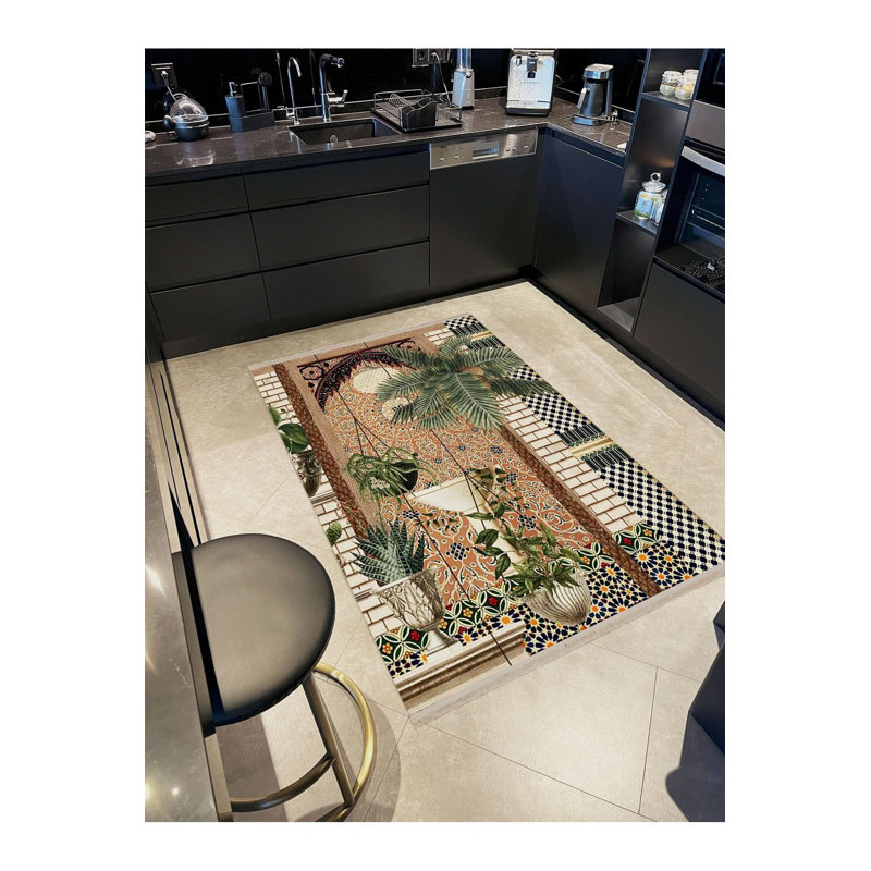 Tapis décoratif lavable à la machine, Sous-tapis rectangulaire 2 pi 6 po x 4 pi 11 po