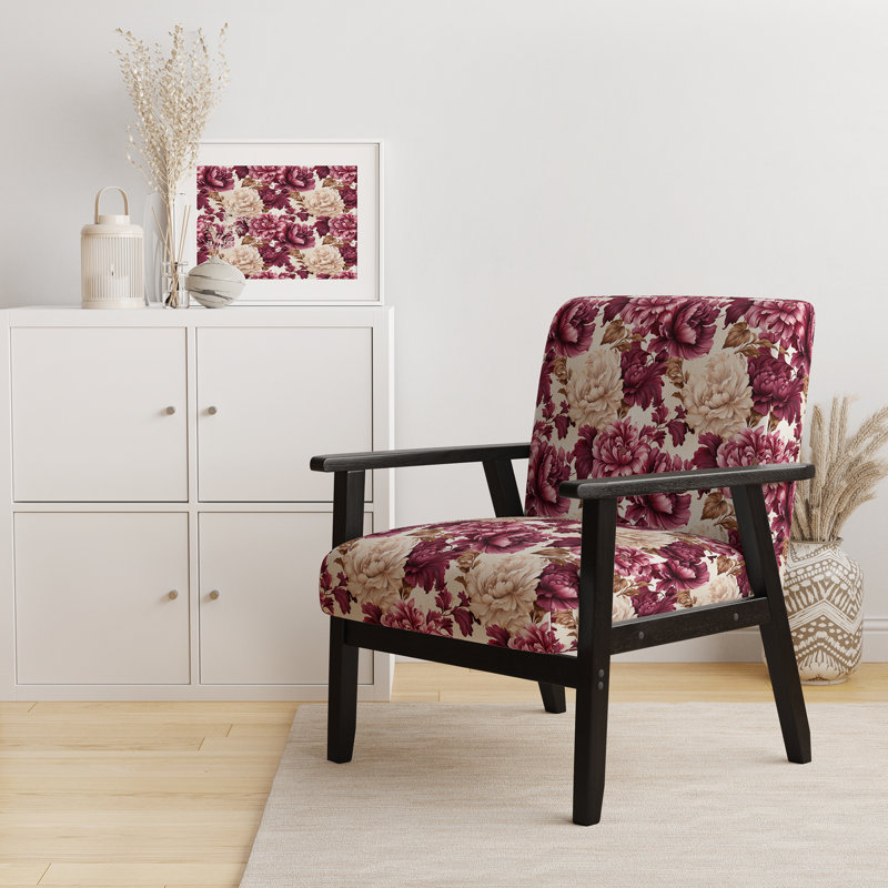 Chaise d'appoint florale Cobalt, Motif victorien grand damassé régence III