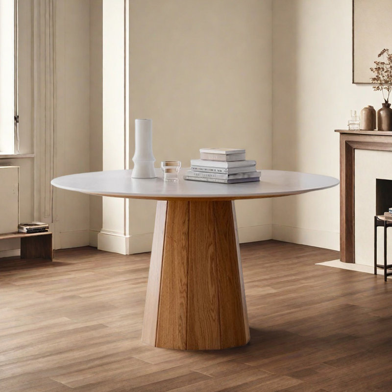 Table ronde simple et rétro, H 29,52 po x L 53,14 po x l 53,14 po