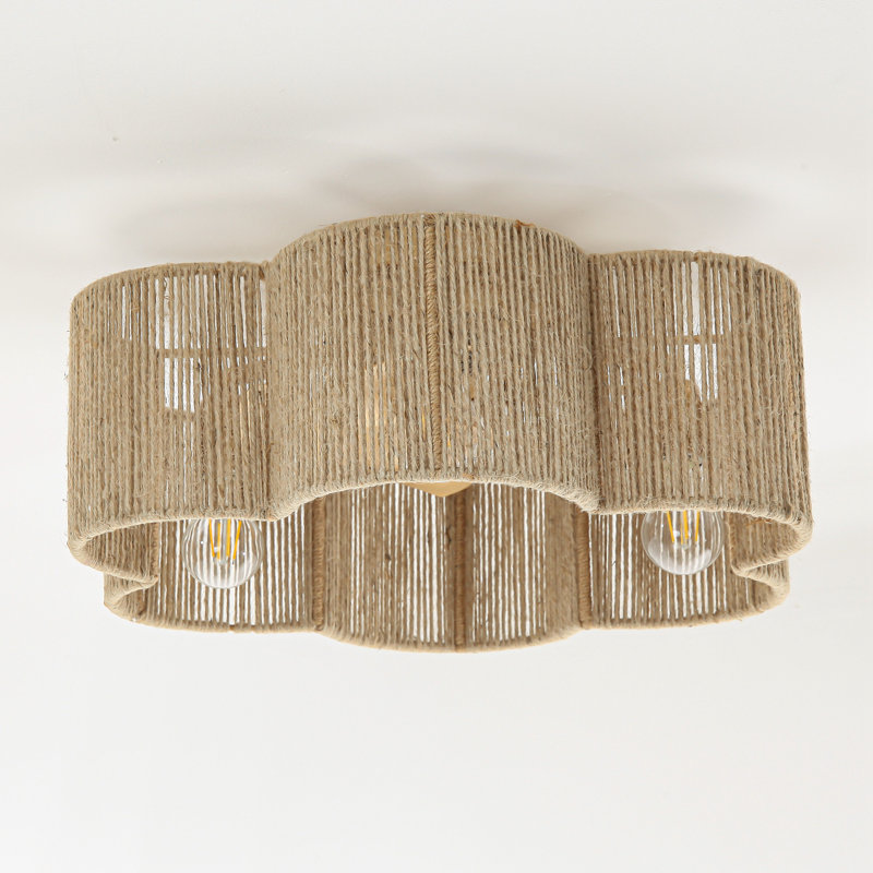 20.9" Boho Caged Ceiling Fan With Light Kit And Remote Control