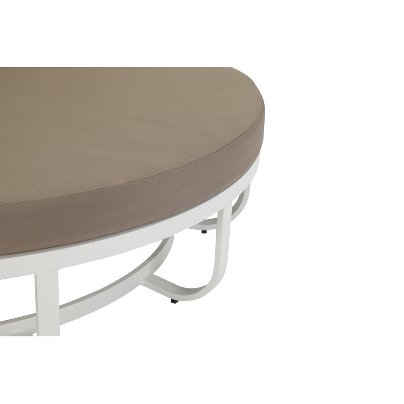 Lit de jour d'extérieur en aluminium avec coussins Pangea Home Aella, Blanc / Taupe