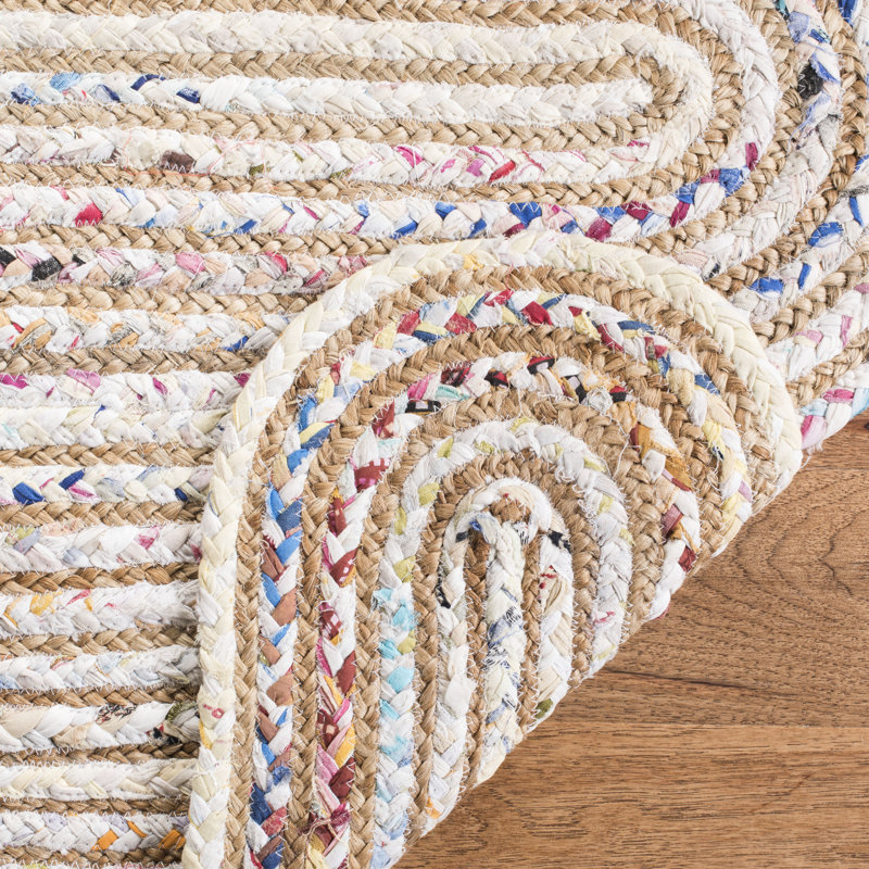Abhay Hand Woven Jute, Cotton Rug, Rectangle 3' x 5'