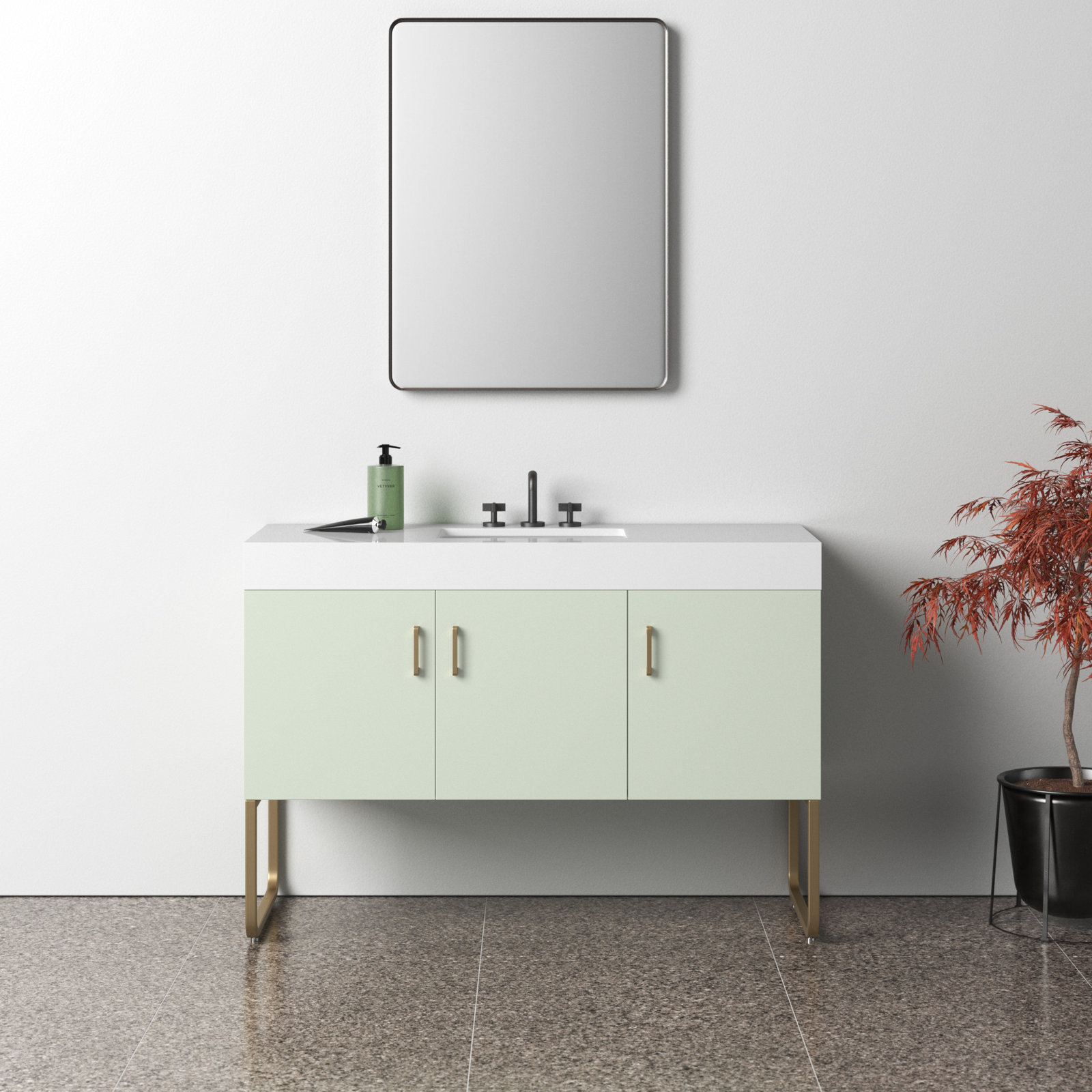 Keena 48" Cedar Single Bathroom Vanity, Pine Mist