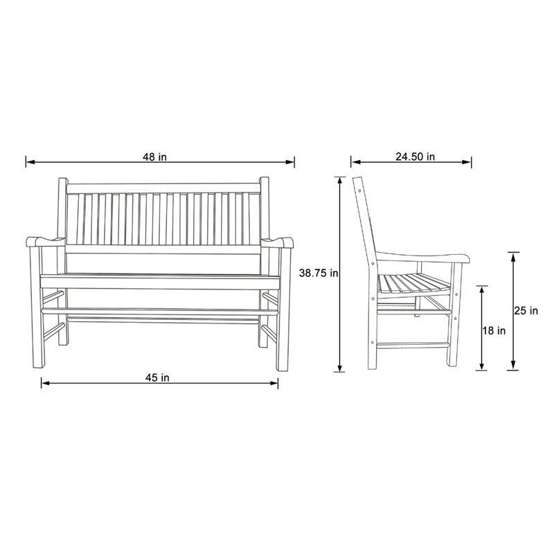 Banc d'extérieur Almah, Chêne