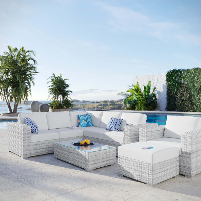 Ensemble modulaire d'extérieur 6 pièces Convene, Blanc