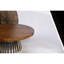 Table basse ronde en bois massif et en métal, un design distinctif, 43 pouces de profondeur, 2 hauteurs, couleur naturelle