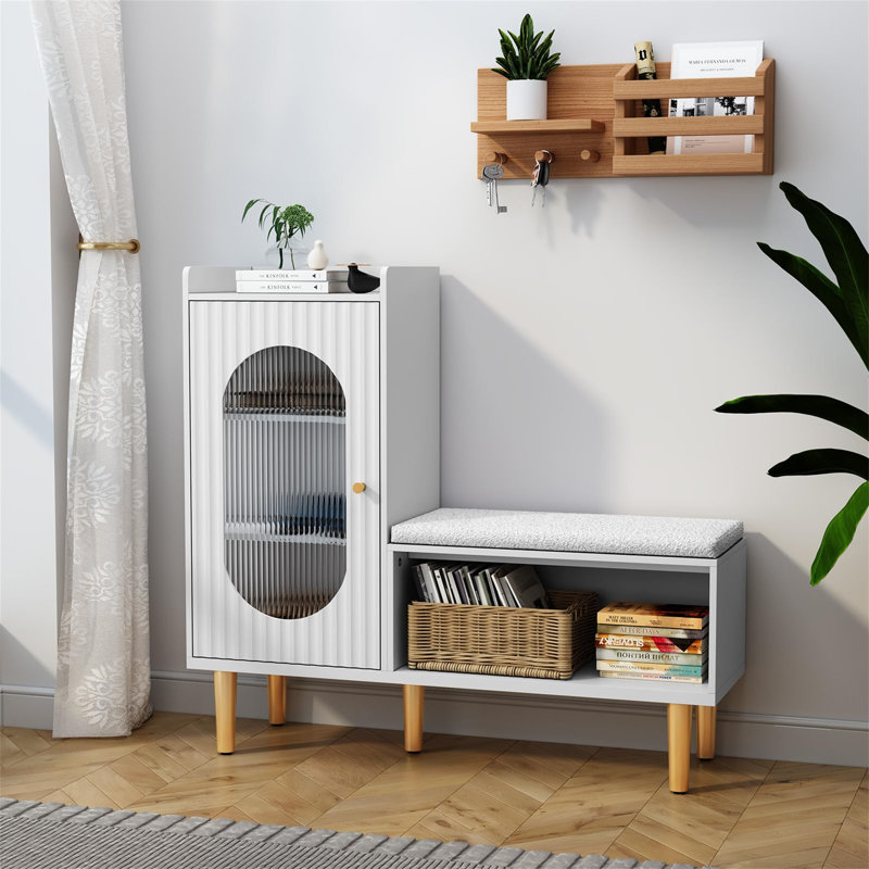 9 Pair Shoe Storage Cabinet, White