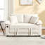 Canapé-lit futon convertible 3-en-1 58 po 58 po, causeuse pliable capitonnée avec canapé-lit escamotable, causeuse à dossier rabattable avec poches latérales pour le salon - blanc