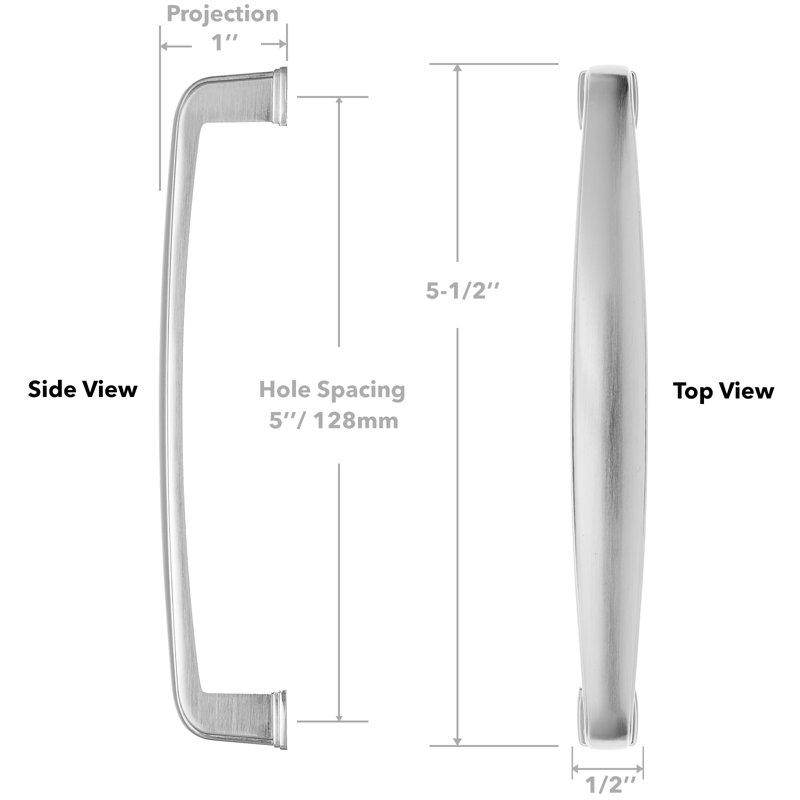 Satin Nickel Brushed Cabinet Handle Pulls 5" Center - 10 Pack