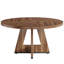 Table de salle à manger ronde de style campagnard, table de cuisine rustique pour 4 personnes, table de salle à manger à base croisée