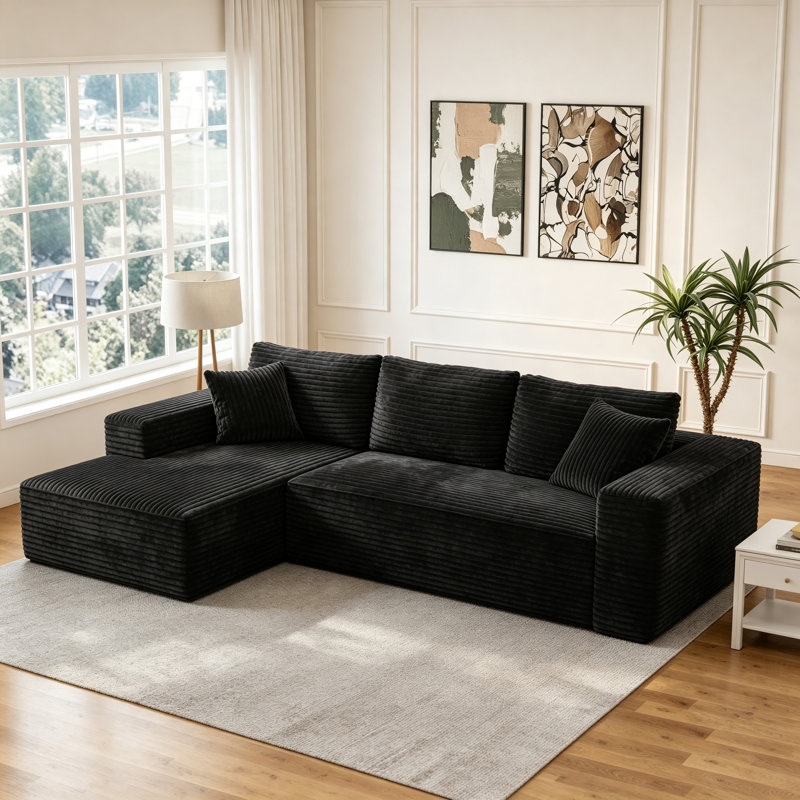 Canapé modulaire à compression en L 108 po avec méridienne profonde Tisch