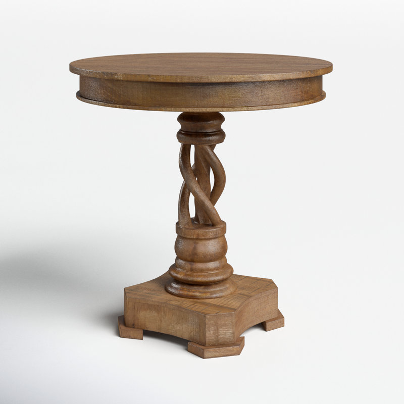 Mango Wood Twist Accent Table